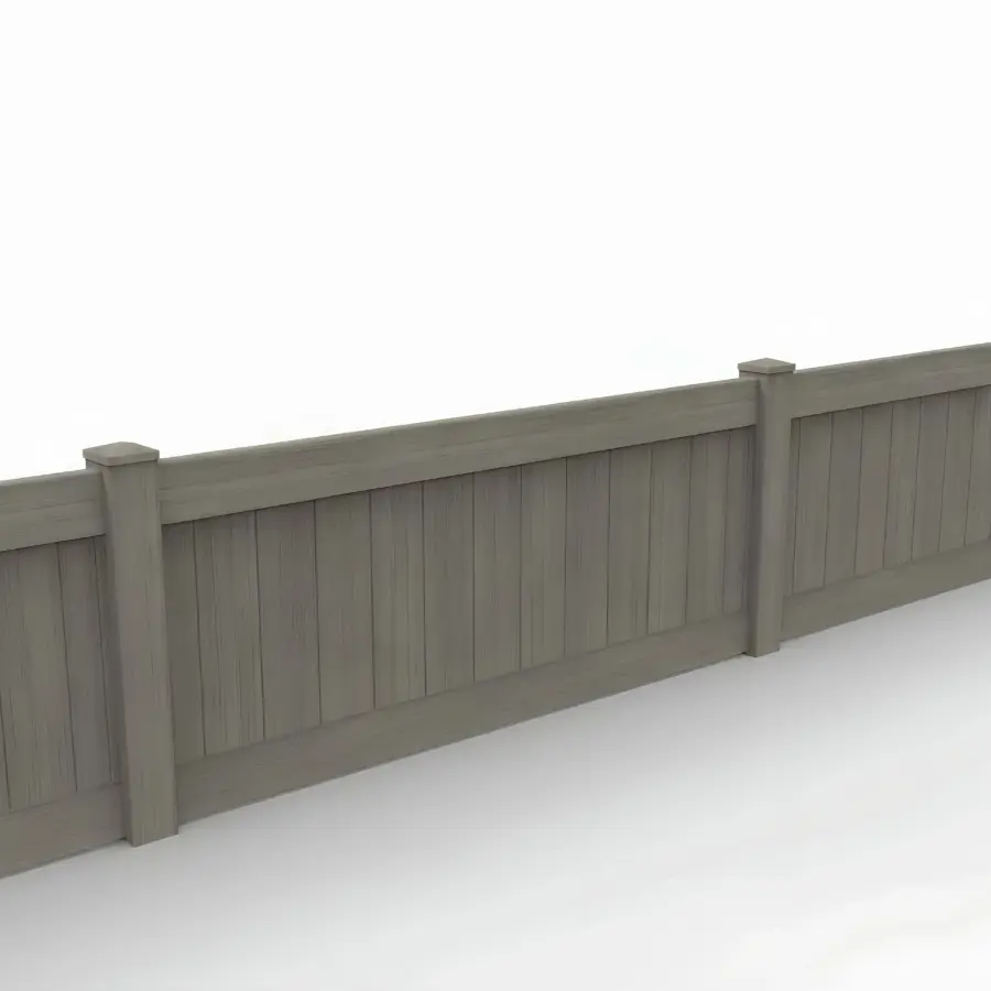 Vinyl Vertical Privacy Fence Panel, 3ft height 8ft width, Weathered Blend