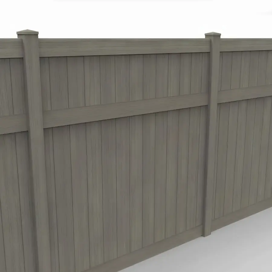 Vinyl Vertical Privacy Fence Panel, 8ft height 8ft width, Weathered Blend