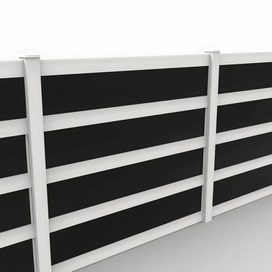 Vinyl and Acrylic Privacy Fence Panel, 7ft height 8ft width, White