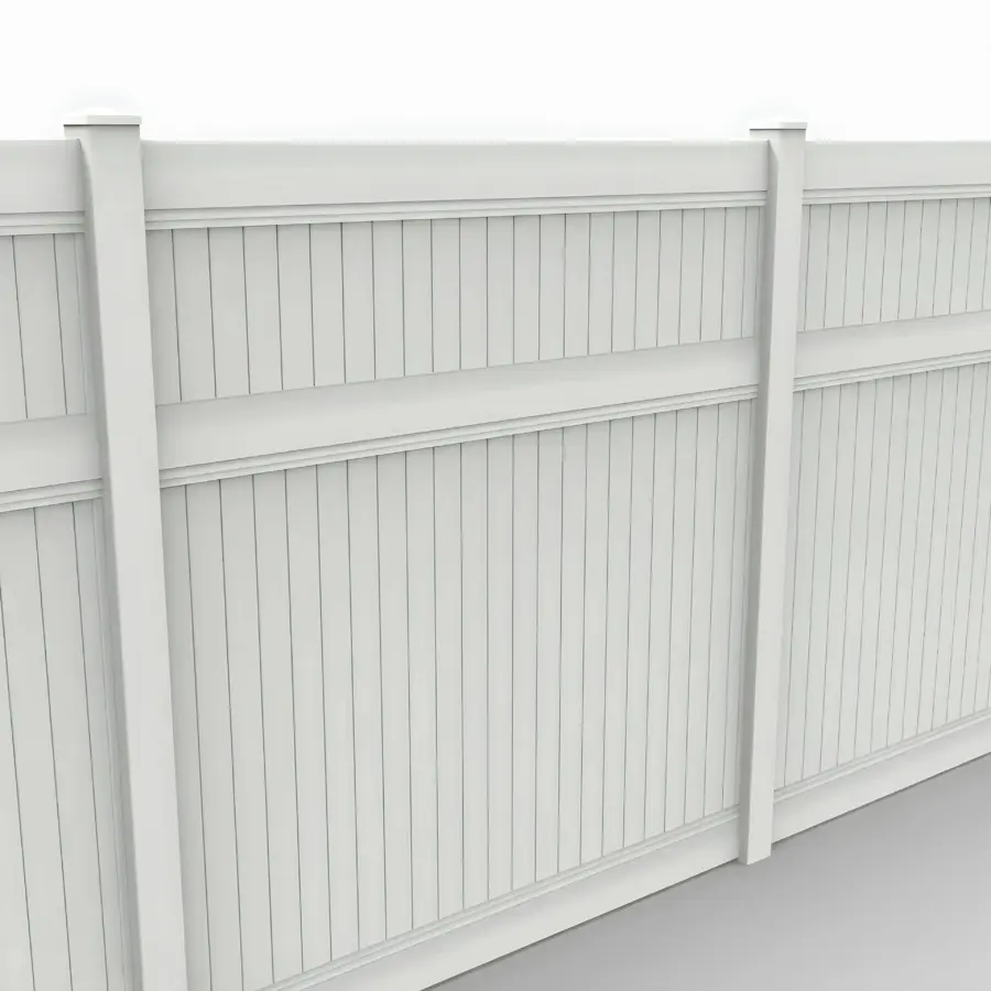 Vinyl Vertical Privacy Fence Panel, 8ft height 8ft width, White