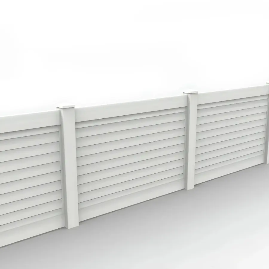 Vinyl Horizontal Privacy Fence Panel, 4ft height 6ft width, White