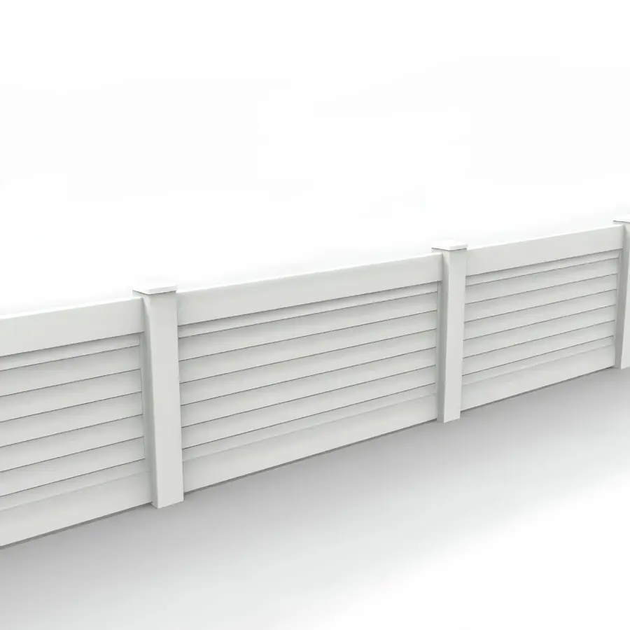 Vinyl Horizontal Privacy Fence Panel, 3ft height 6ft width, White