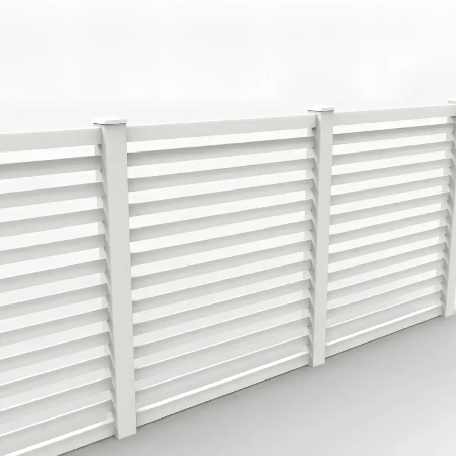 Vinyl Horizontal Flat Picket Fence Panel, 6ft height 6ft width, White