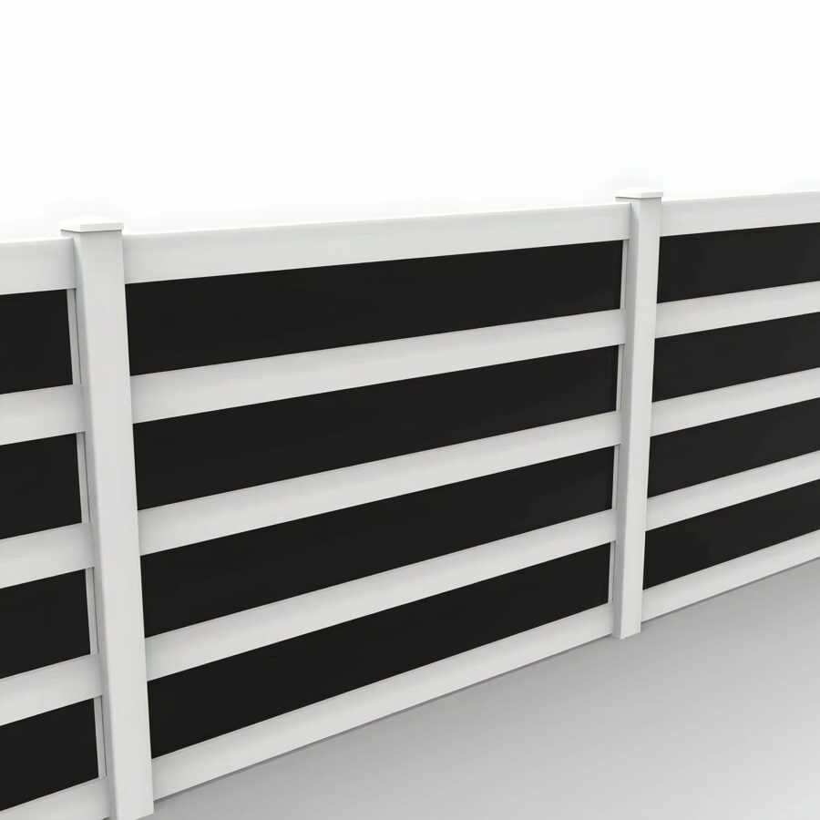 Vinyl and Acrylic Privacy Fence Panel, 6ft height 8ft width, White