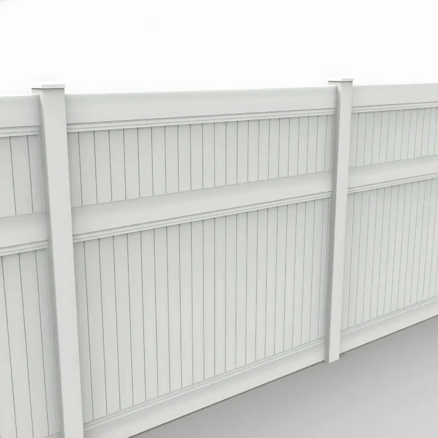 Vinyl Vertical Privacy Fence Panel, 7ft height 8ft width, White
