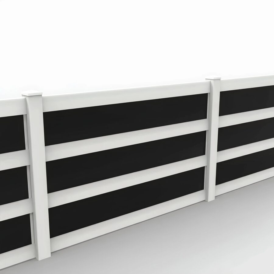 Vinyl and Acrylic Privacy Fence Panel, 5ft height 8ft width, White