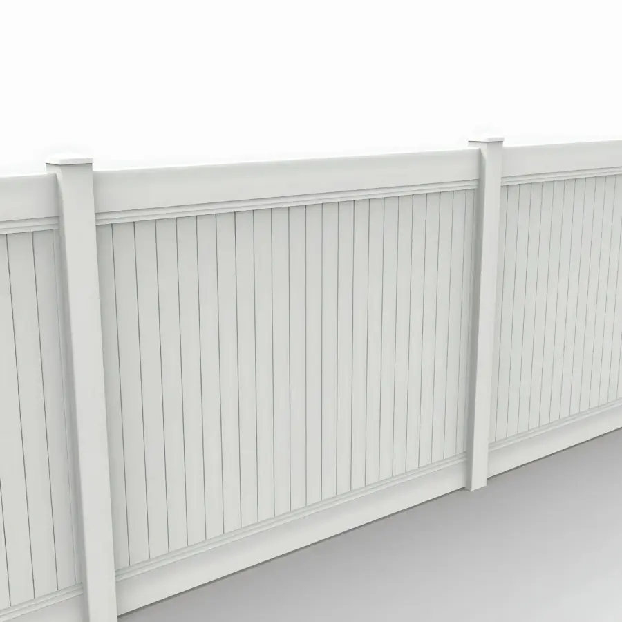 Vinyl Vertical Privacy Fence Panel, 6ft height 8ft width, White