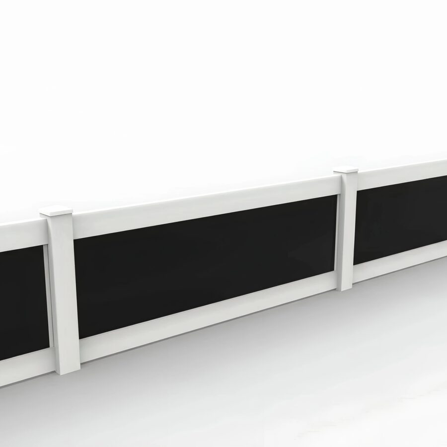 Vinyl and Acrylic Privacy Fence Panel, 3ft height 8ft width, White