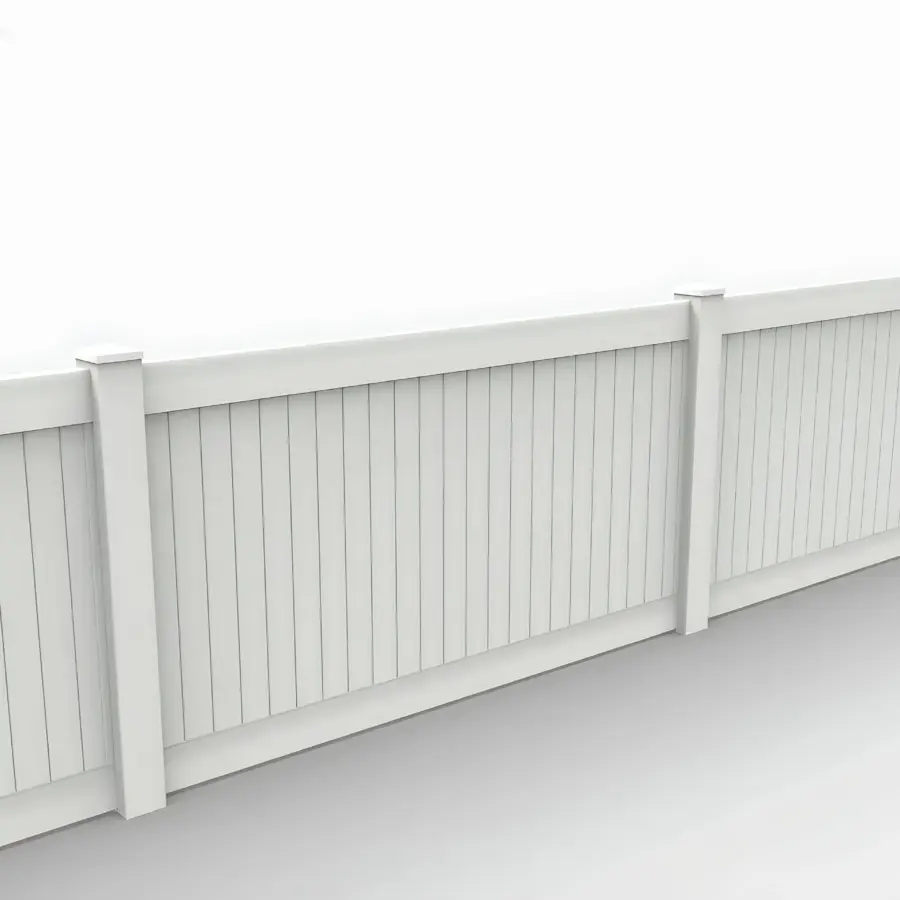 Vinyl Vertical Privacy Fence Panel, 4ft height 8ft width, White