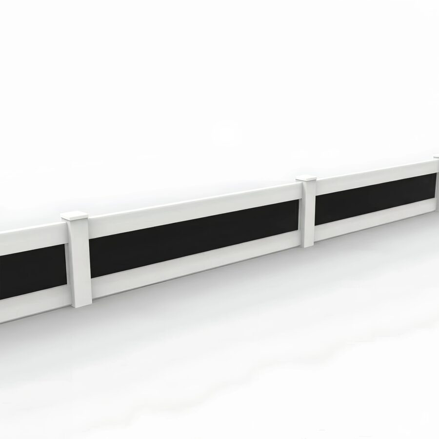 Vinyl and Acrylic Privacy Fence Panel, 2ft height 8ft width, White