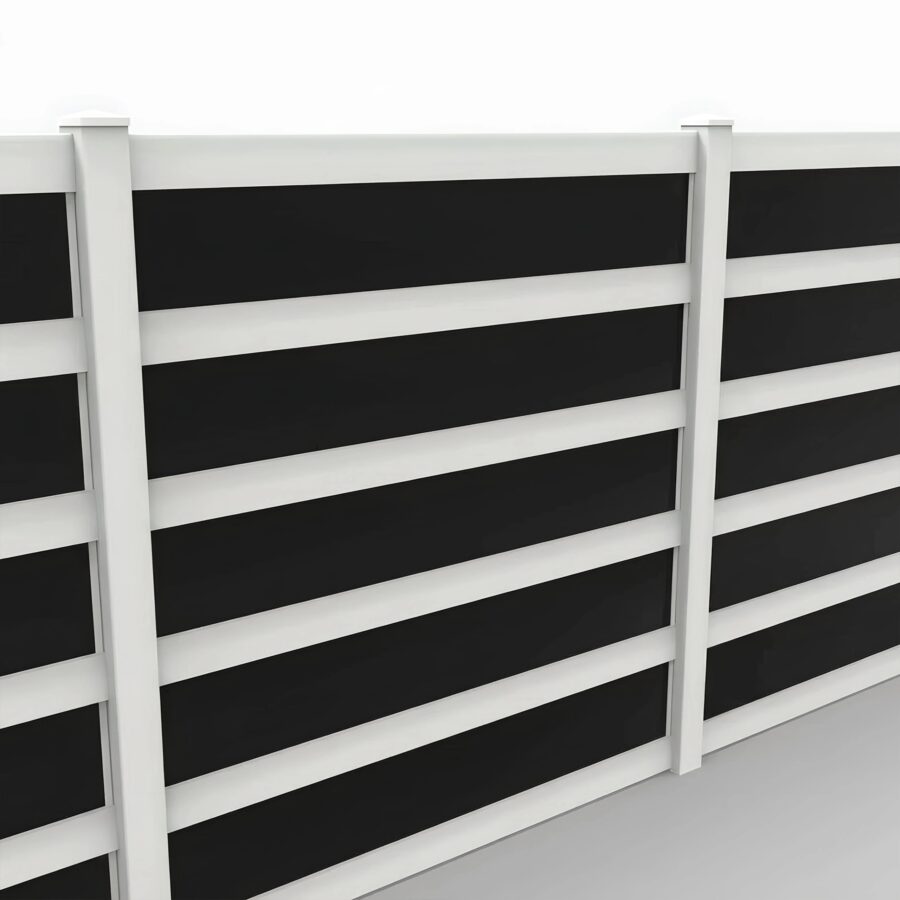 Vinyl and Acrylic Privacy Fence Panel, 8ft height 8ft width, White