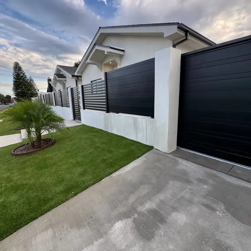Black Aluminum SemiPrivacy Wall Topper &Amp; Gate System In Granada Hills, Ca (4)