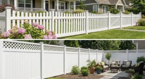 vinyl fence style scalloped pickets scaled