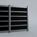 Aluminum and Acrylic Privacy Fence Panel, 8ft height 8ft width, Monument Gray