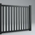 Aluminum Closing Top Picket Fence, 5ft height 8ft width, Textured Black