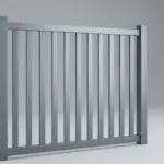 Aluminum vertical close top picket fence slat 6 inches or 2,5 inches, 3ft height 8ft width, Monument Gray