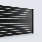 Aluminum horizontal picket fence slat 6 inches or 2,5 inches, 5ft height 8ft width, Textured Black