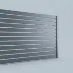 Aluminum horizontal picket fence slat 6 inches or 2,5 inches, 3ft height 8ft width, Monument Gray