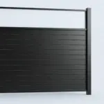 Aluminum Horizontal Privacy Fence Panel w/Acrylic Top, 2ft height 8ft width, Textured Black