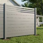 Aluminum Horizontal Privacy Fence Panel with Horizontal Picket Top - Image 2