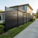 Aluminum Horizontal Privacy Fence Panel with Horizontal Picket Top - Image 3