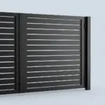 Aluminum semi privacy gate, 2ft height 8ft width, Textured Black