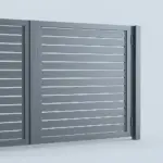 Aluminum semi privacy gate, 2ft height 8ft width, Monument Gray