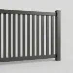 Aluminum Vertical Flat Picket Fence Panel, 8ft height 8ft width, Monument Gray