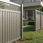 Aluminum Vertical Privacy Fence Panel with Horizontal Picket Top - Image 2