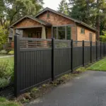 Aluminum Vertical Privacy Fence Panel with Horizontal Picket Top - Image 4