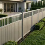 Aluminum Vertical Privacy Fence Panel with Vertical Picket Top - Image 2