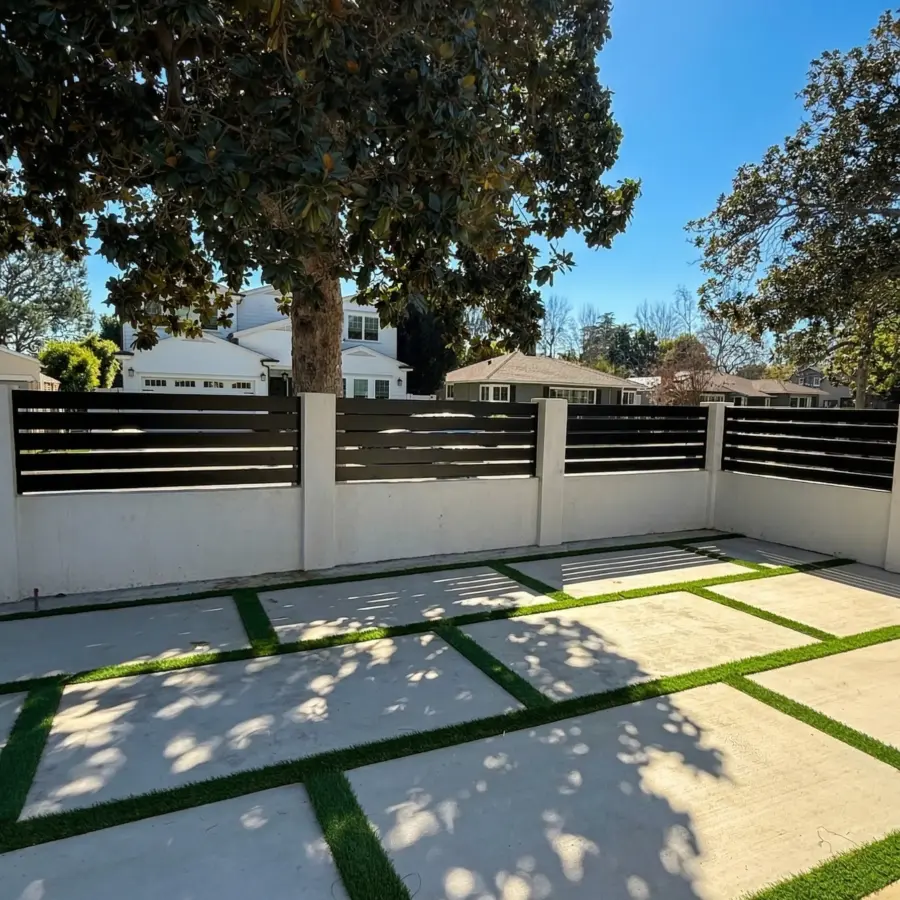 Black Aluminum Wall Topper Installation In Sherman Oaks