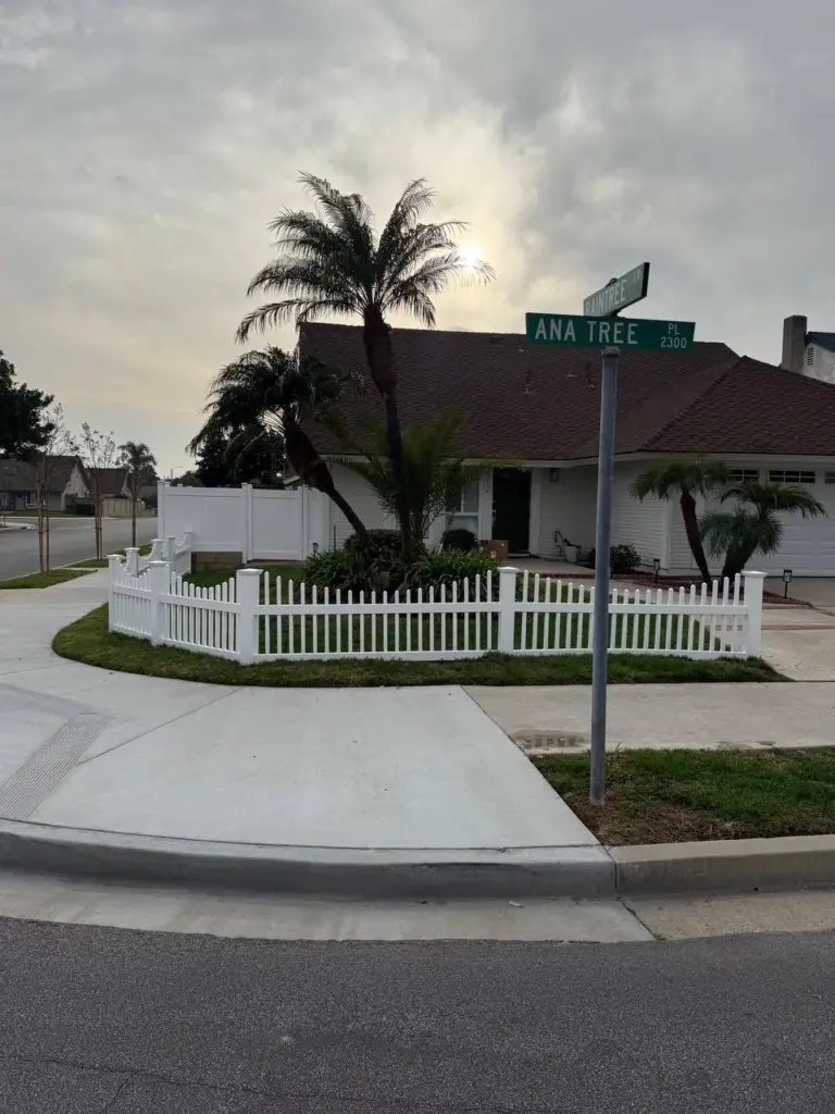 Vinyl Picket Fence Installation in Tustin