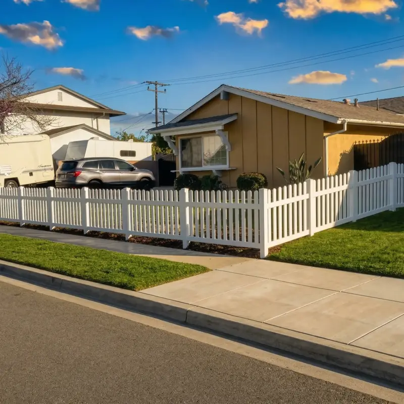 White Vinyl Picket Fence Installation In Simi Valley