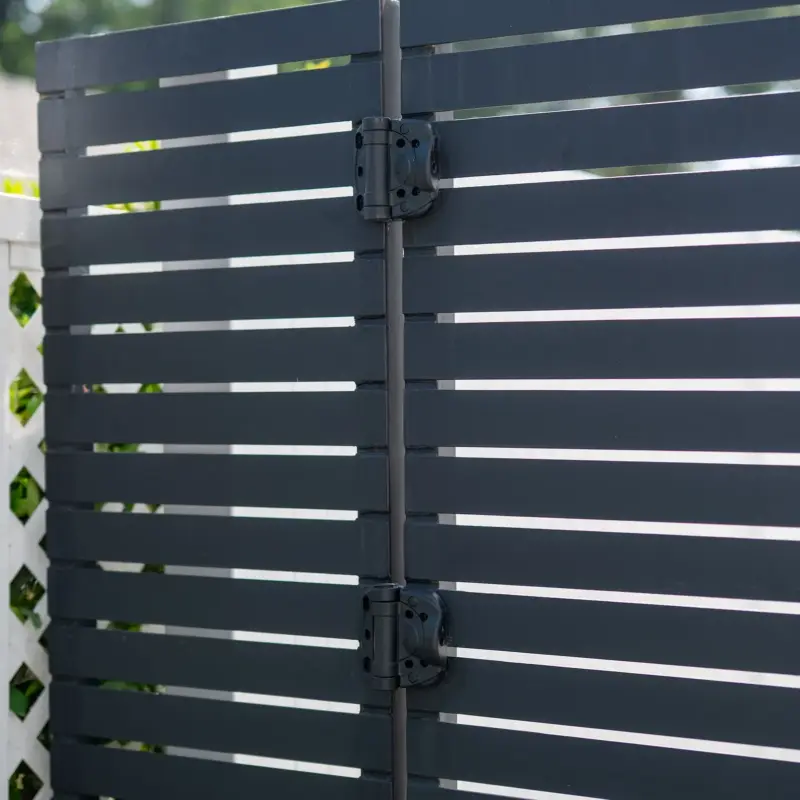 Black Aluminum Horizontal SemiPrivacy Gate