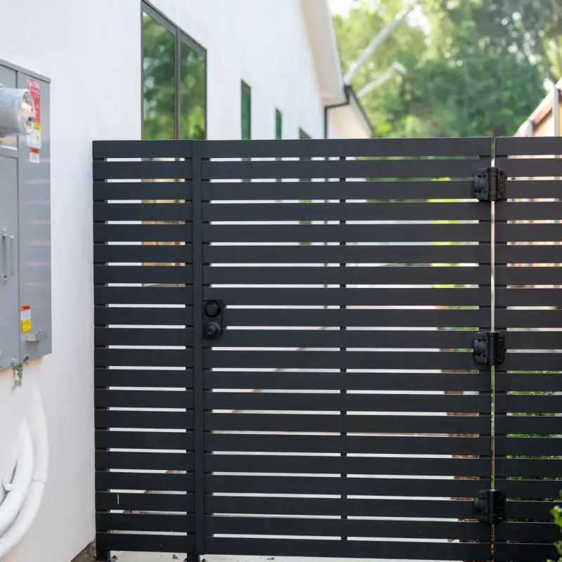 Black Aluminum Horizontal SemiPrivacy Gate