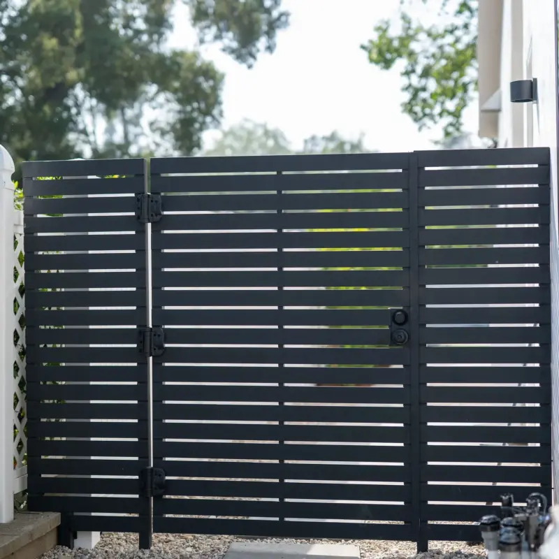 Black Aluminum Horizontal SemiPrivacy Gate