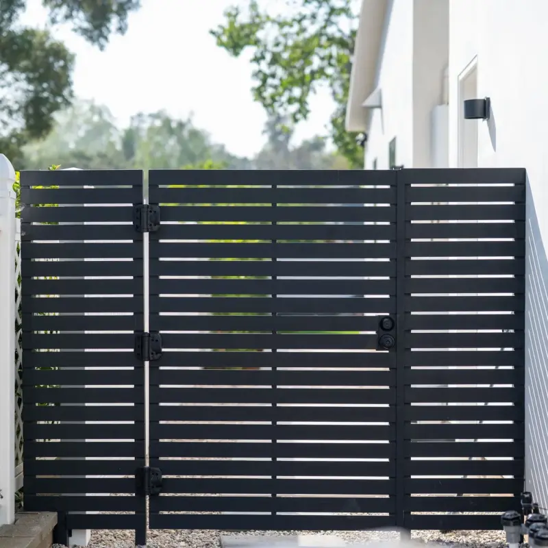 Black Aluminum Horizontal SemiPrivacy Gate