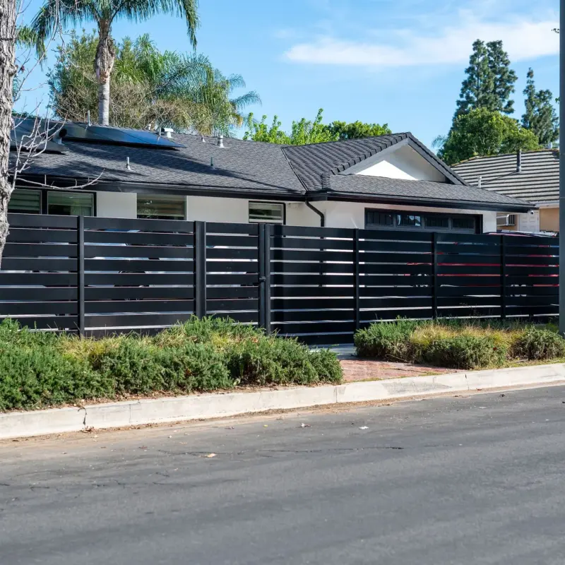 Black Aluminum Horizontal SemiPrivacy Fencing