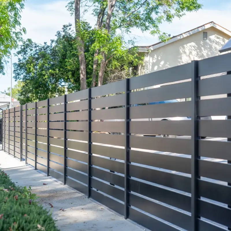 Black Aluminum Horizontal SemiPrivacy Fencing