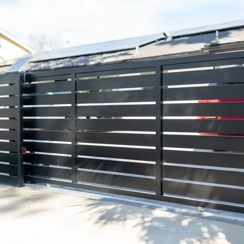 Black Aluminum Horizontal SemiPrivacy Fencing
