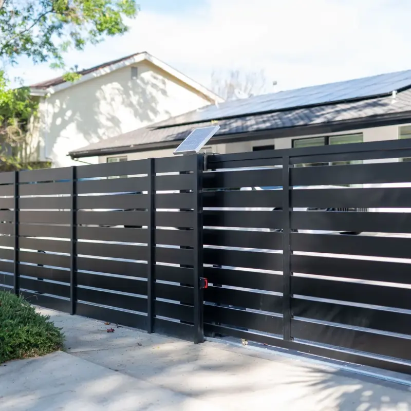 Black Aluminum Horizontal SemiPrivacy Fencing