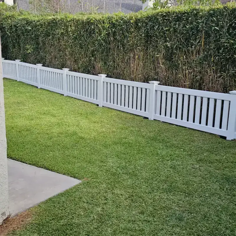 White Vinyl Picket Fencing Installation