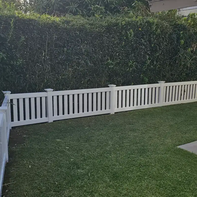 White Vinyl Picket Fencing Installation