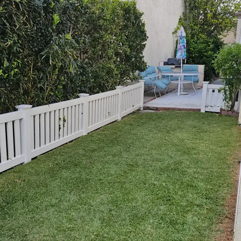 White Vinyl Picket Fencing Installation