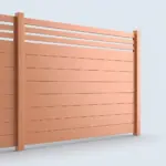 Aluminum Horizontal Privacy Fence Panel w:Horizontal Picket Top
