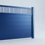 Aluminum Horizontal Privacy Fence Panel w:Vertical Picket Top