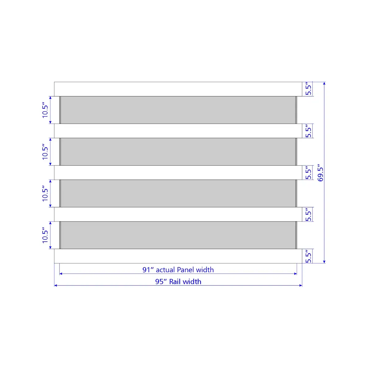 Vinyl And Acrylic Privacy Fence Panel, 6Ft Height 8Ft Width, White