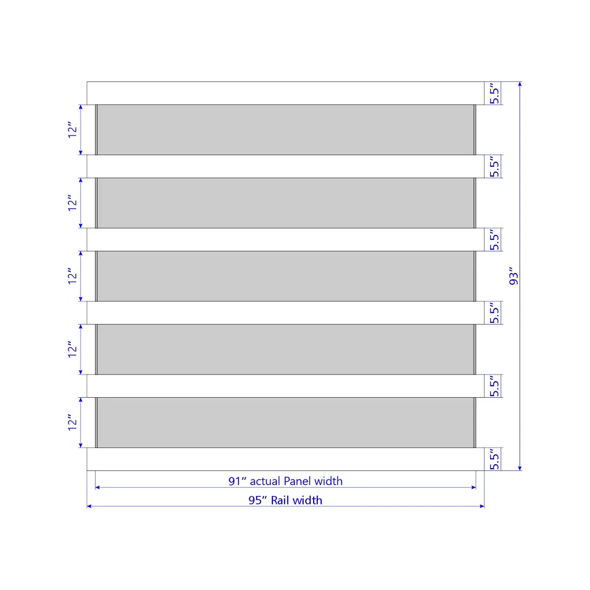 Vinyl And Acrylic Privacy Fence Panel, 8Ft Height 8Ft Width, White
