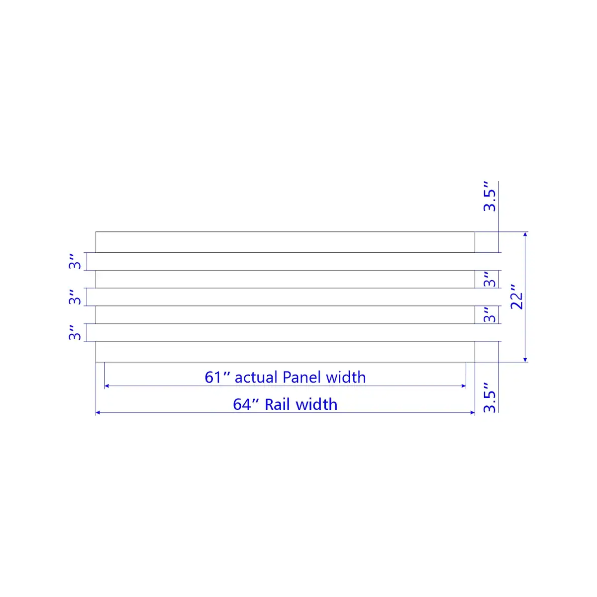 Vinyl Horizontal Flat Picket Fence Panel, 2Ft Height 6Ft Width, White